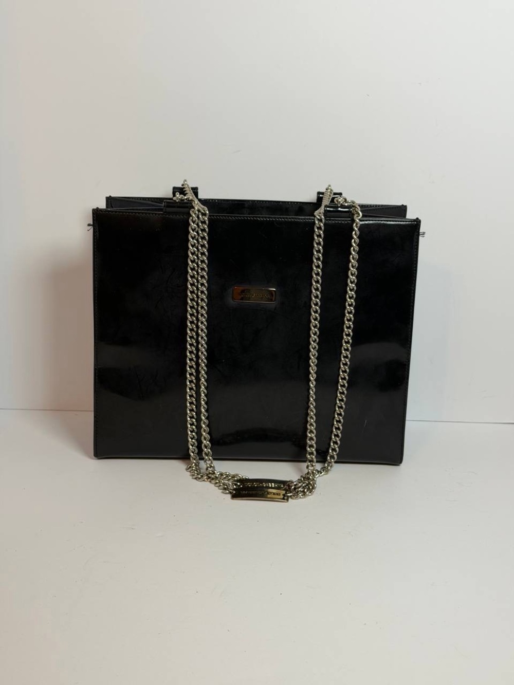 Vintage Dolce & Gabbana Fall/Winter 1995 Runway ID Bar Logo Chain Bag